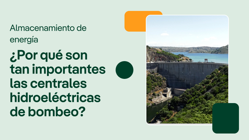 Video cover about energy storage, showing a pumped-storage hydroelectric power station with the text: 'Why are pumped-storage hydroelectric plants so important?'